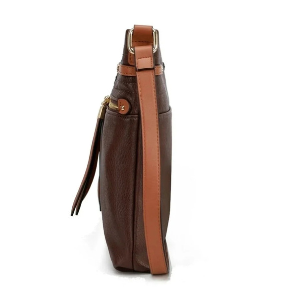 🆕️MKF Vegan Leather Pink & Brown Crossbody Bag 🎒✨ Trendy & Functional - Picture 7 of 10